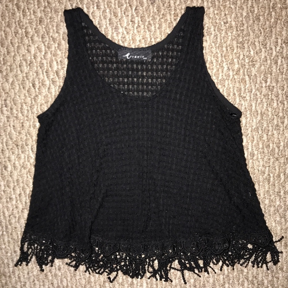 Black Crochet Tank Top